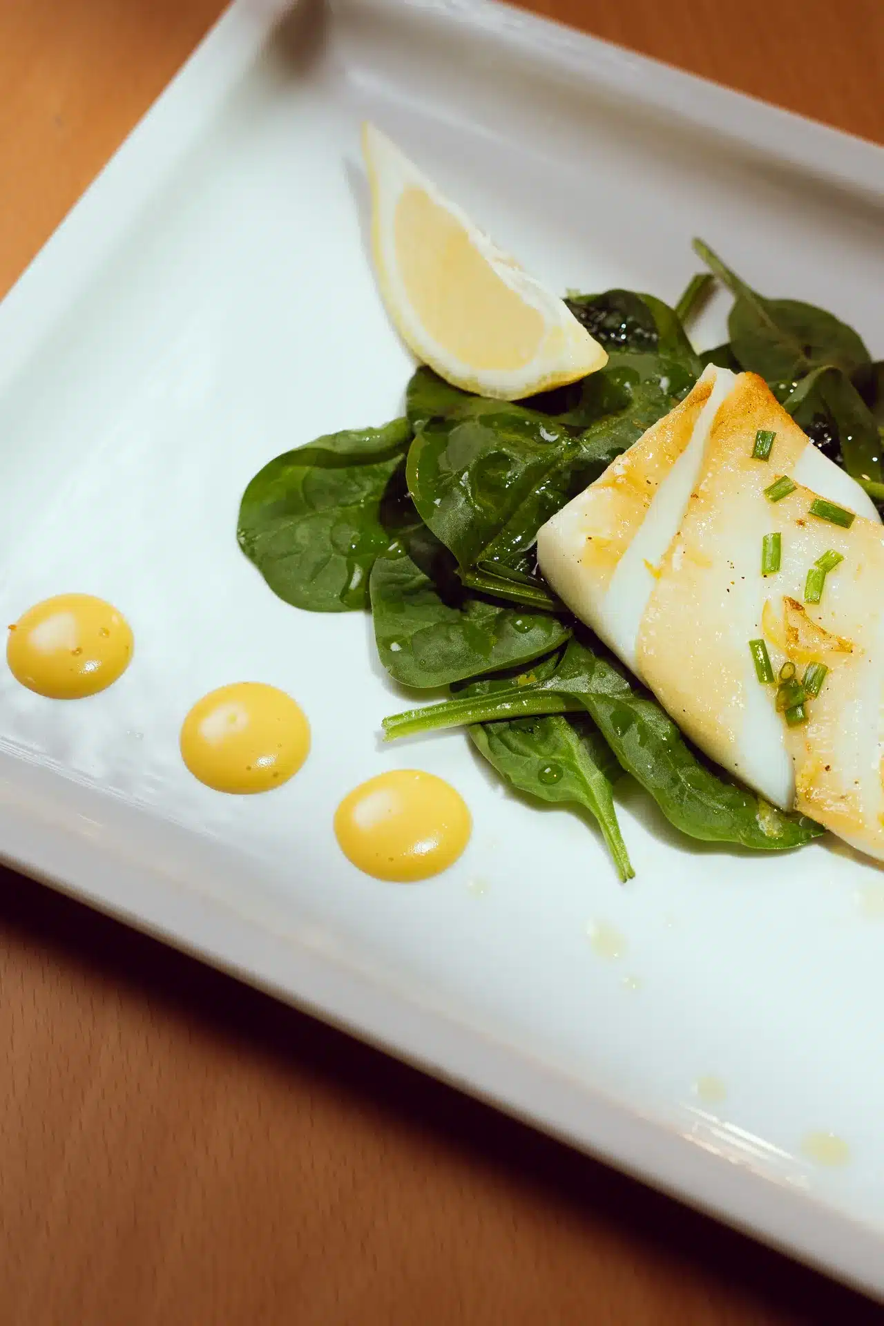 Filetto di pesce con spinaci